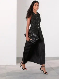 Black Occasion 2-in-1 Tweed Waistcoat Dress