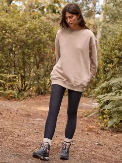 Black Outdoor Fleece Lined Warm Handle Leggings