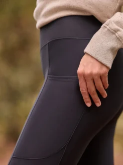 Black Outdoor Fleece Lined Warm Handle Leggings