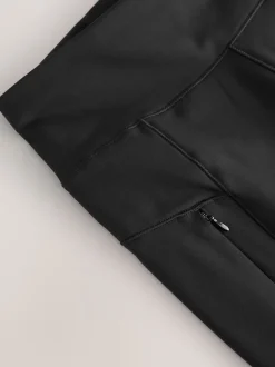 Black Outdoor Fleece Lined Warm Handle Leggings