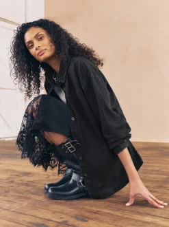 Black Oversize Denim Shirt