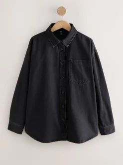 Black Oversize Denim Shirt