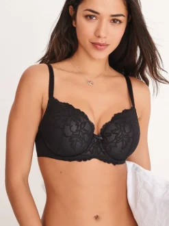 Black Pad Balcony DD+ Lace Bra