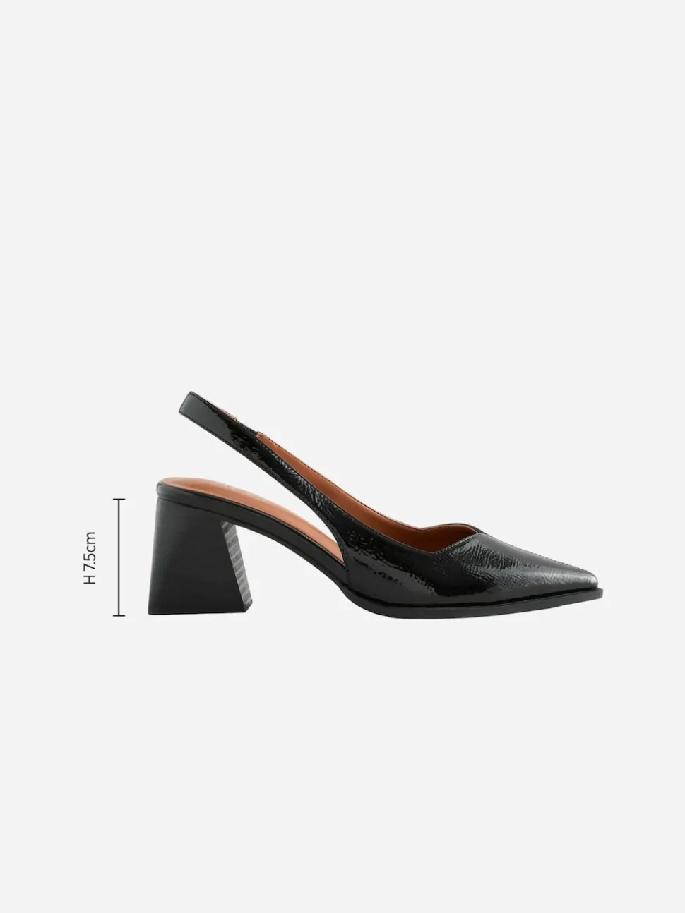 Black Patent Forever Comfort® Pointed Toe Slingback Block Heels