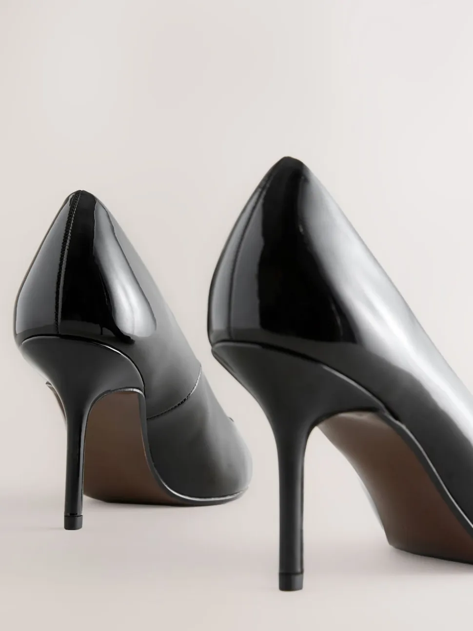 Black Patent Standard/Wide Fit Forever Comfort® Point Toe Court Heels