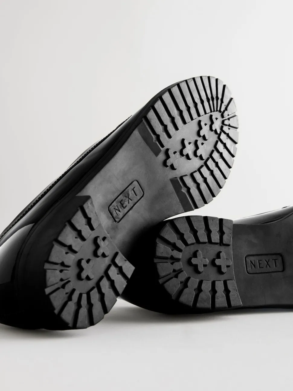 Black Patent Tassel Hardware Detail Loafers