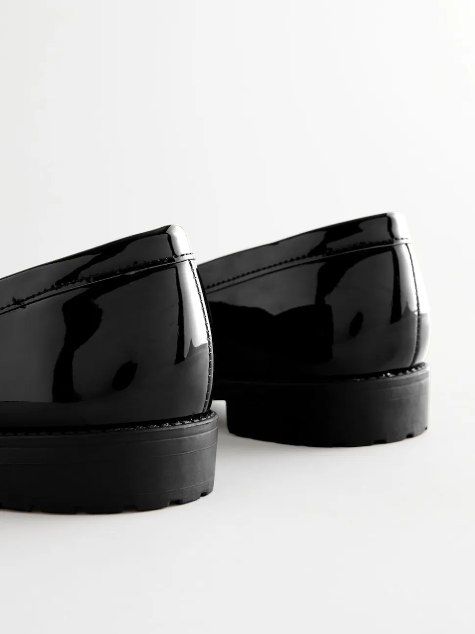 Black Patent Tassel Hardware Detail Loafers