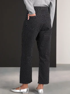 Black Polka Dot Straight Leg Jeans