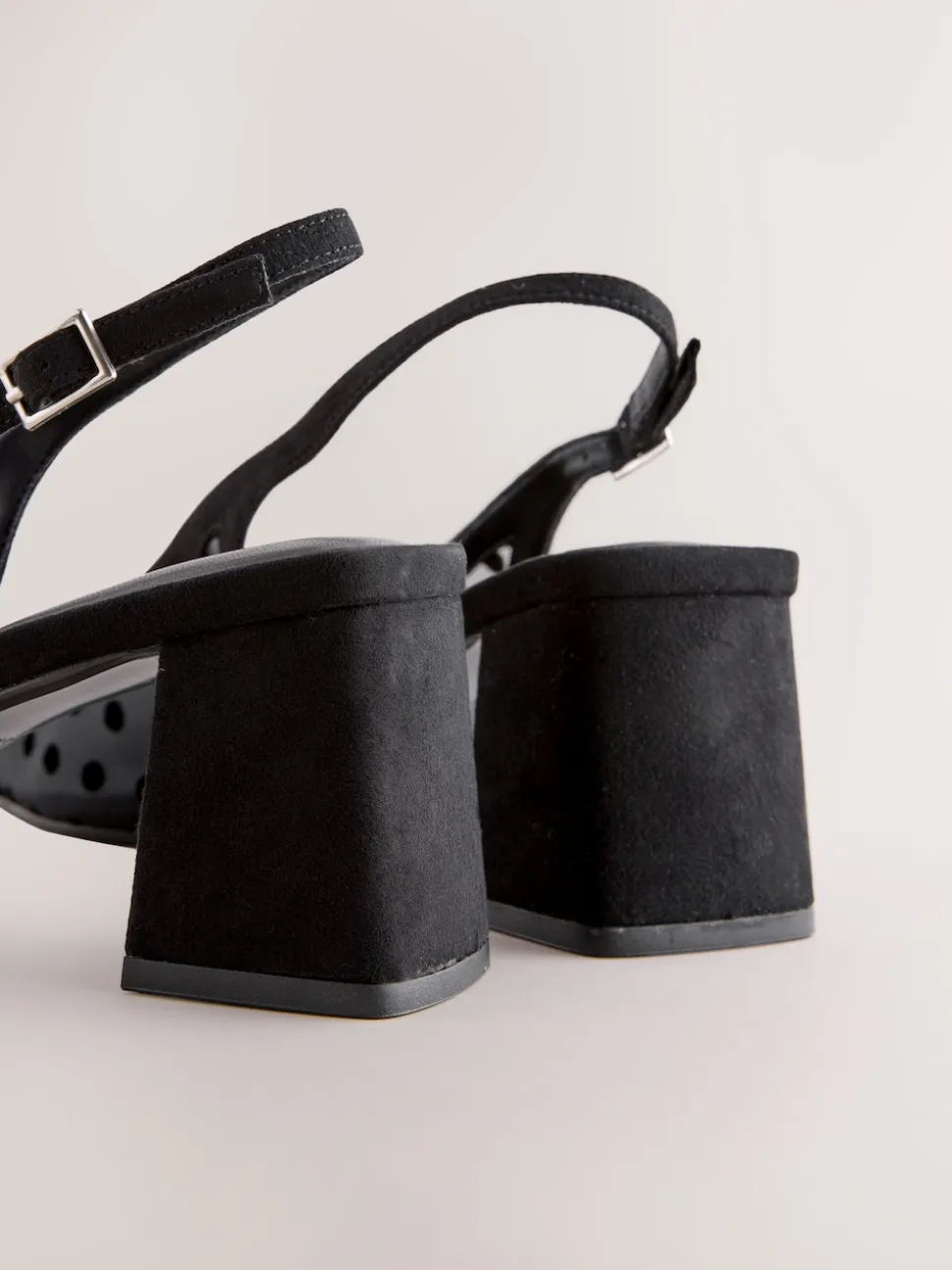 Black Polkadot Forever Comfort® Square Toe Slingback Block Heels