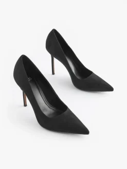 Black Premium Point Toe Court Shoes