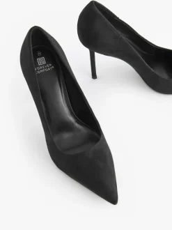 Black Premium Point Toe Court Shoes
