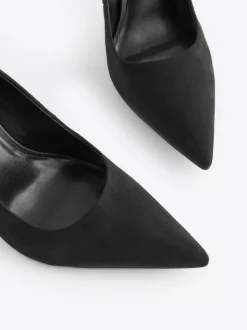 Black Premium Point Toe Court Shoes