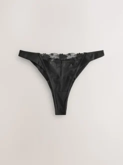 Black Premium Swiss Floral Embroidery Knickers