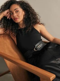 Black PU Corset Belt