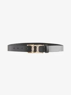Black Regular Statement Buckle Leather Belt