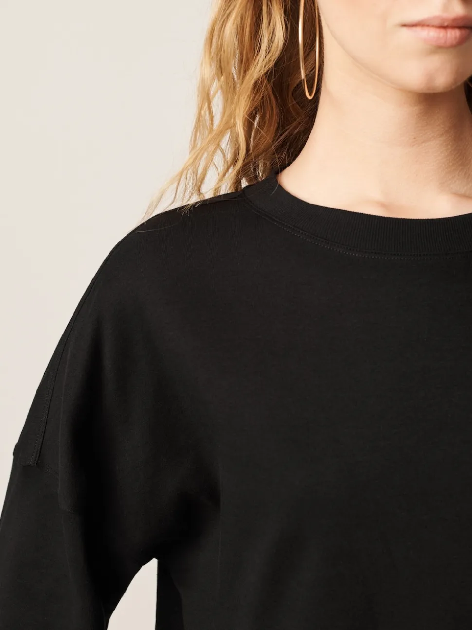 Black Relaxed Fit Heavyweight Longline T-Shirt