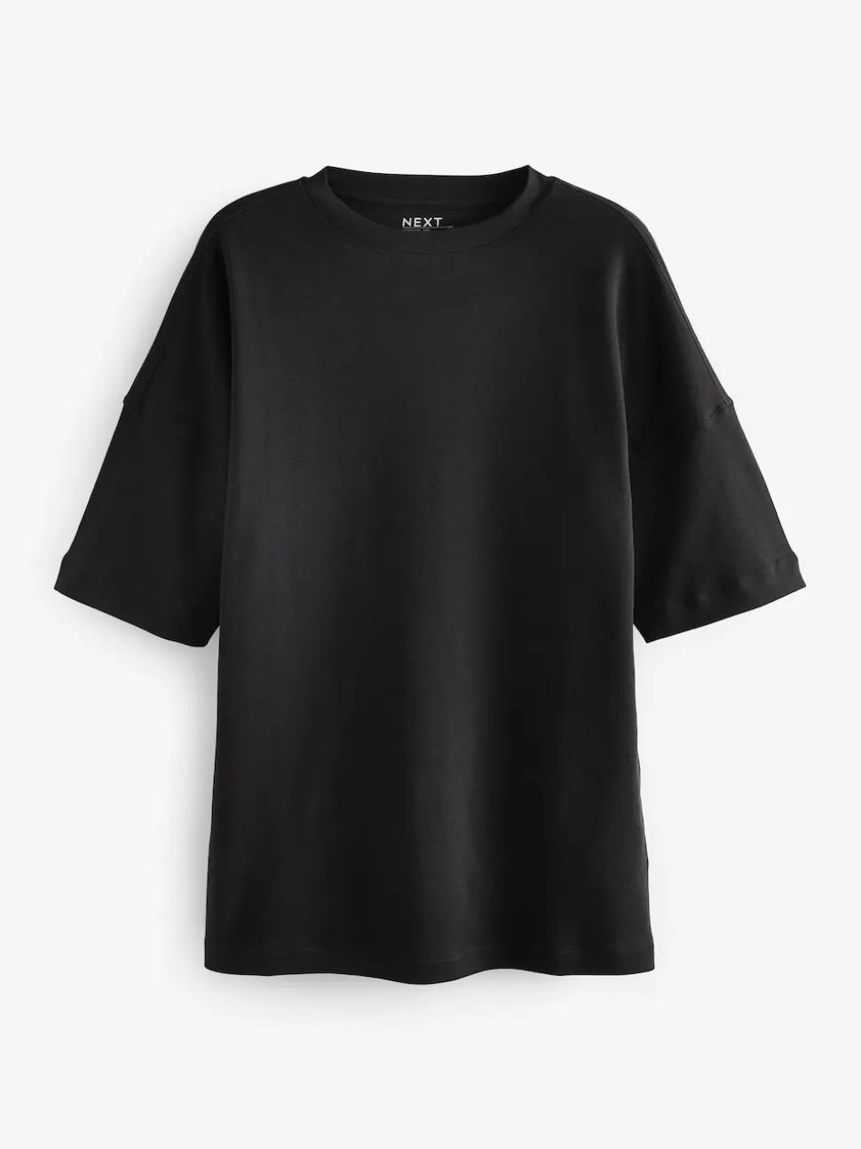 Black Relaxed Fit Heavyweight Longline T-Shirt