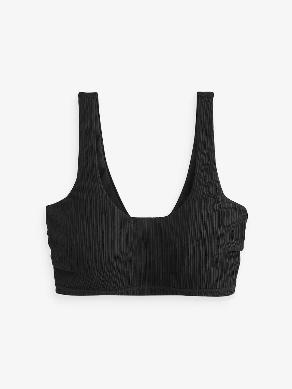 Black Rib DD+ Wired Crop Bikini Top