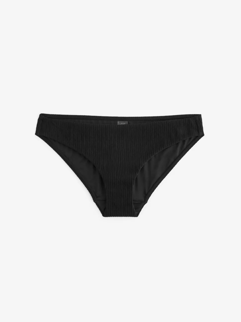 Black Rib High Leg Bikini Bottoms