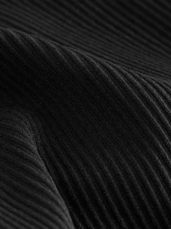 Black Ribbed Kickflare Leggings