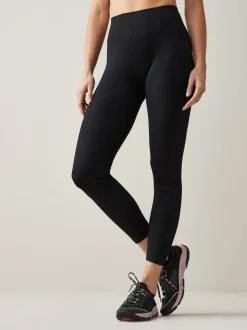 Black Ribbed Seamless High Waist Leggings