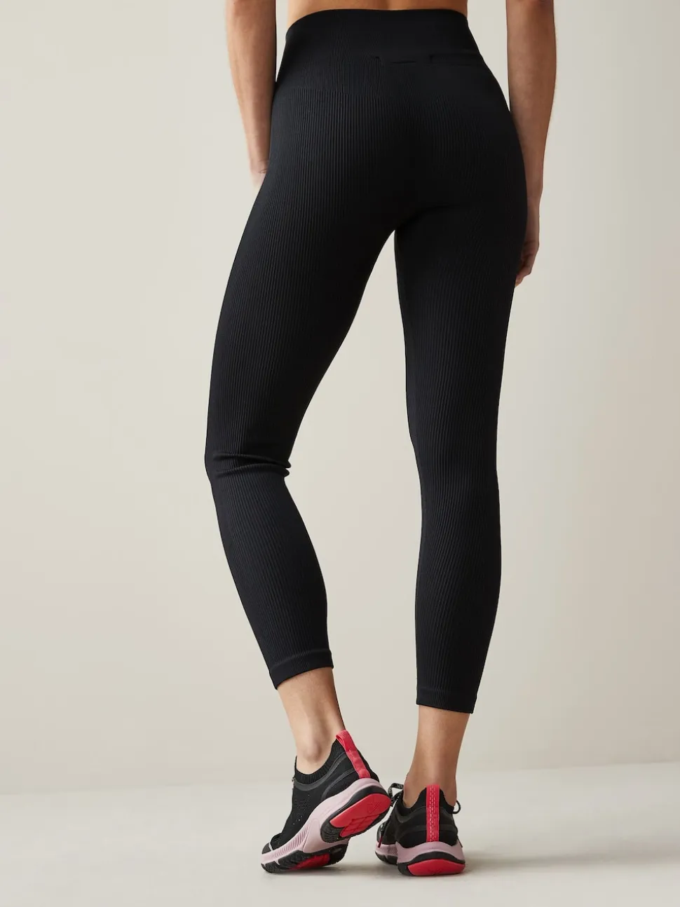 Black Ribbed Seamless High Waist Leggings