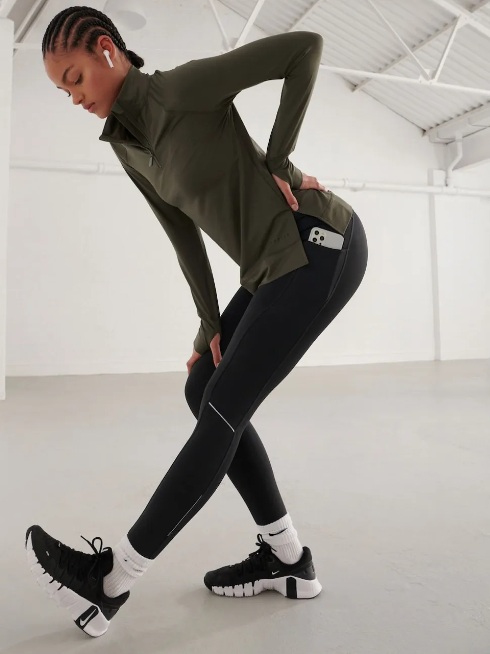 Black Running Leggings with Pocket