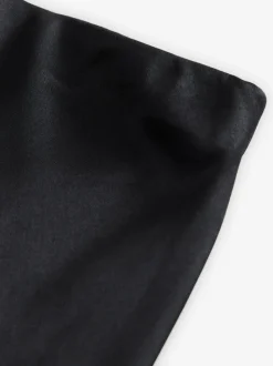 Black Satin Midi Skirt