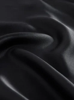 Black Satin Midi Skirt