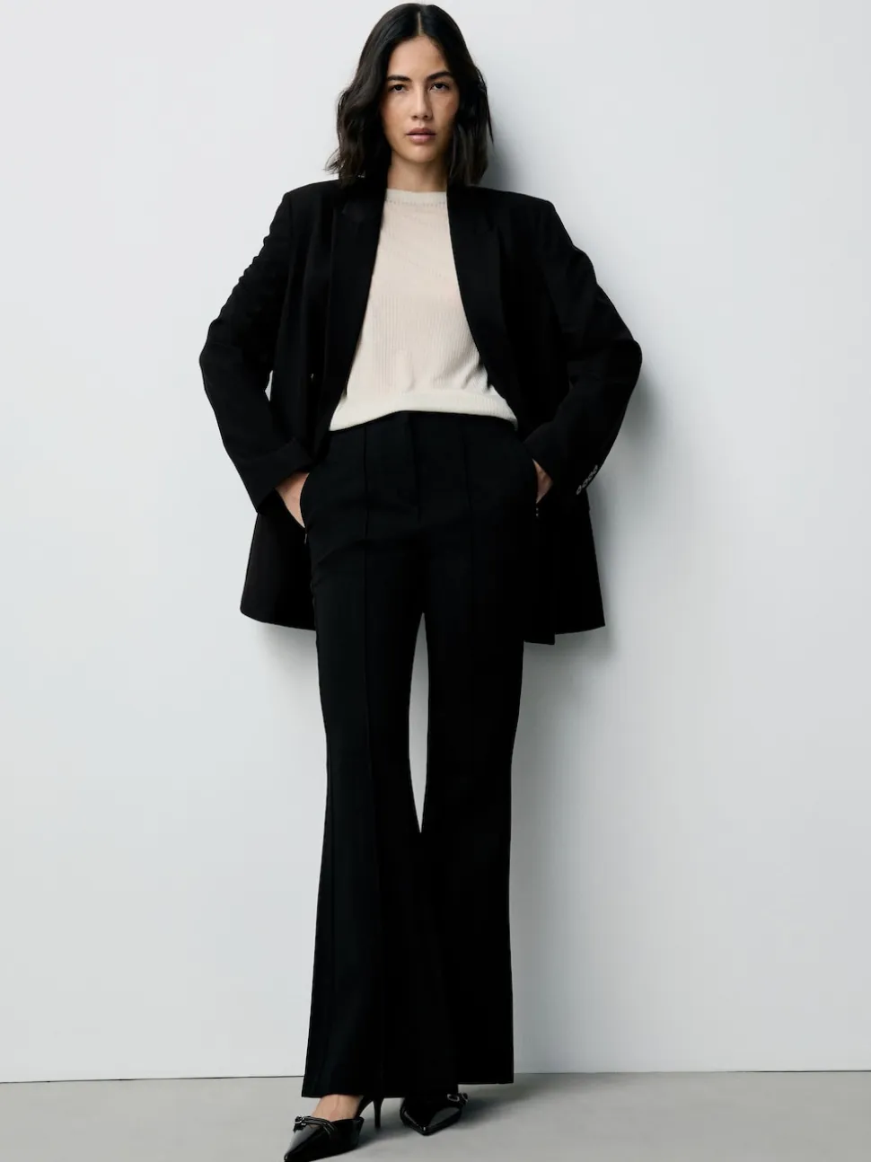 Black Sculpting Bootcut Trousers