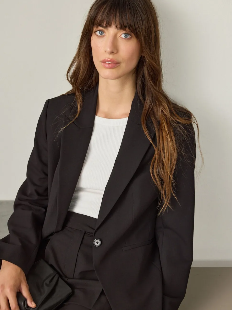 Black Sculpting Single Breasted Tailored Blazer