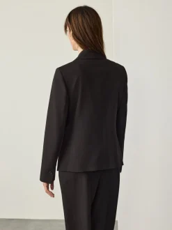 Black Sculpting Single Breasted Tailored Blazer