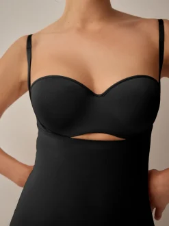 Black Shaping Medium Control Premium Cotton Wear Your Own Bra Slip
