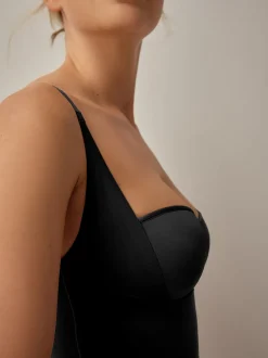 Black Shaping Medium Control Premium Cotton Wear Your Own Bra Slip
