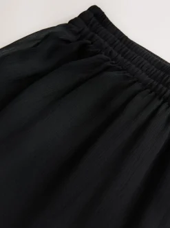Black Sheer Beach Wide Leg Trousers