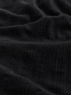 Black Shirred Jersey Shorts