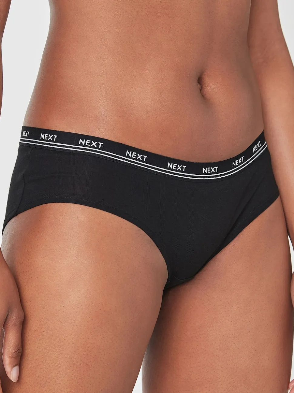 Black Short Cotton Logo Knickers 4 Pack