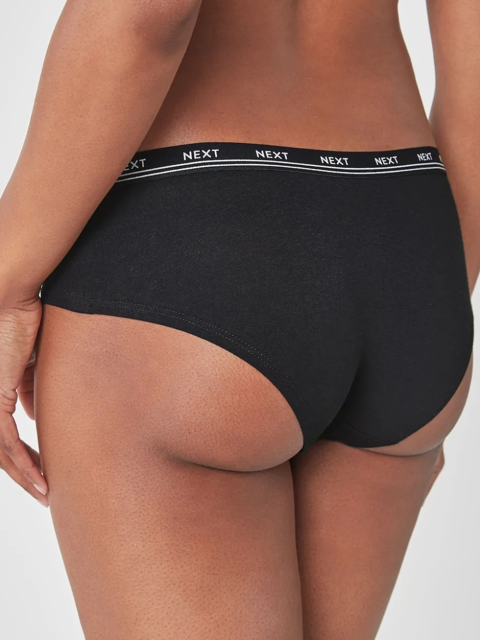 Black Short Cotton Logo Knickers 4 Pack