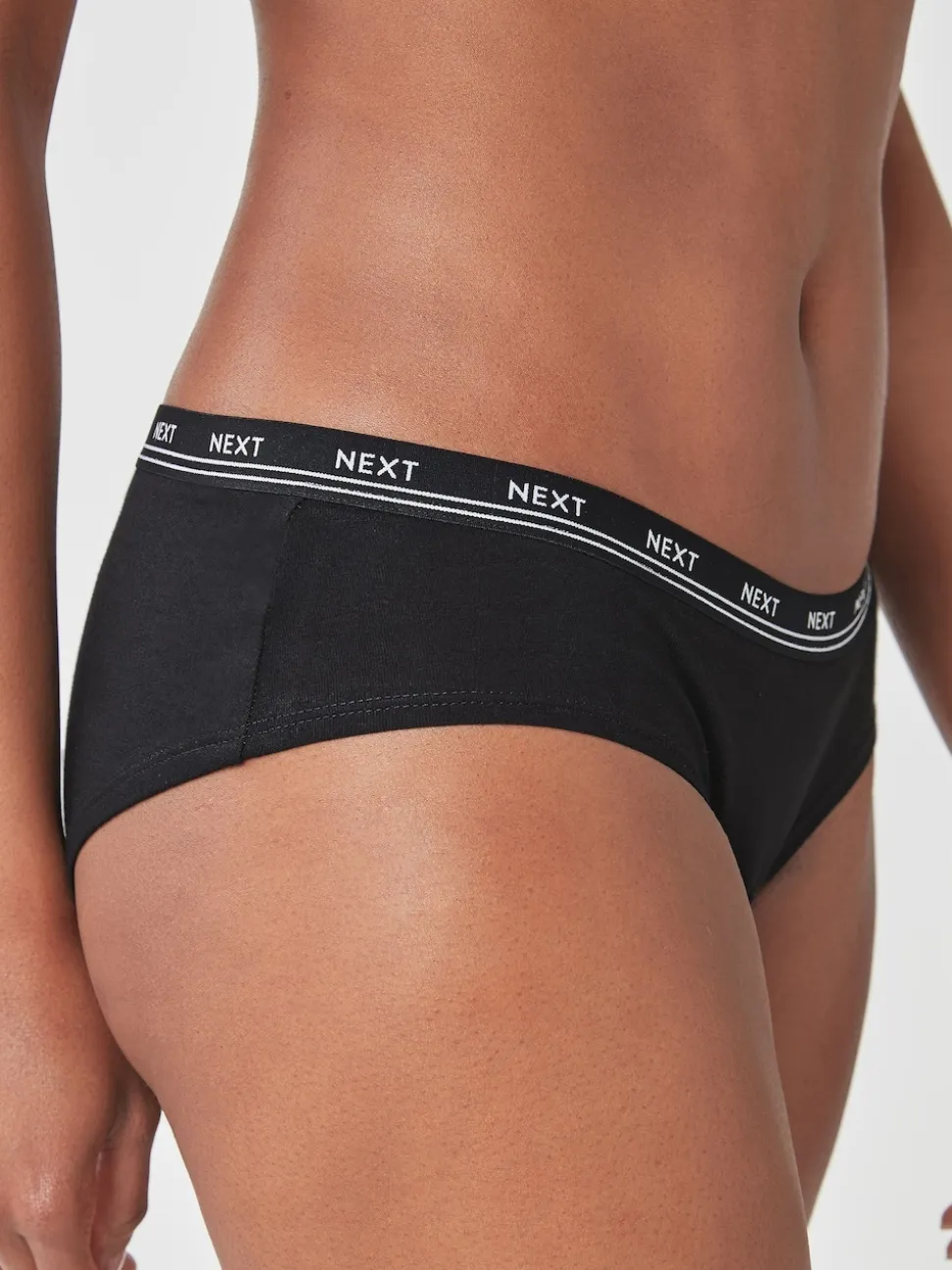 Black Short Cotton Logo Knickers 4 Pack