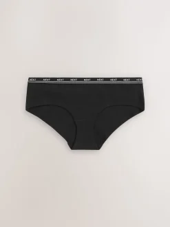 Black Short Cotton Logo Knickers 4 Pack