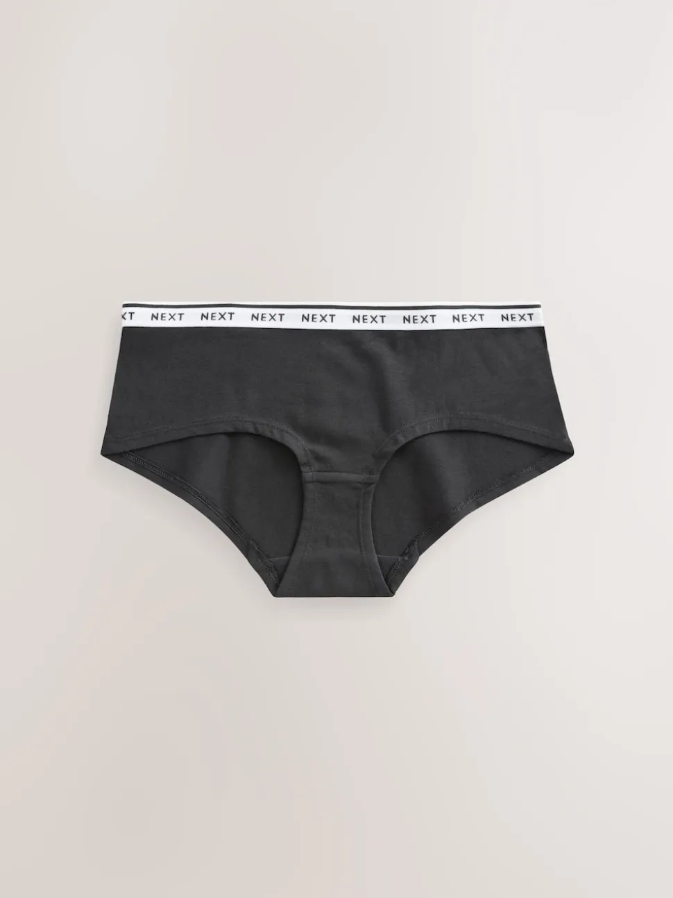 Black Short Cotton Logo Knickers 7 Pack