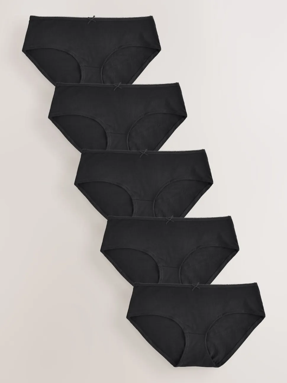 Black Short Cotton Rich Knickers 5 Pack