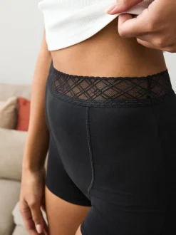Black Short Medium Flow Period Knickers 2 Pack