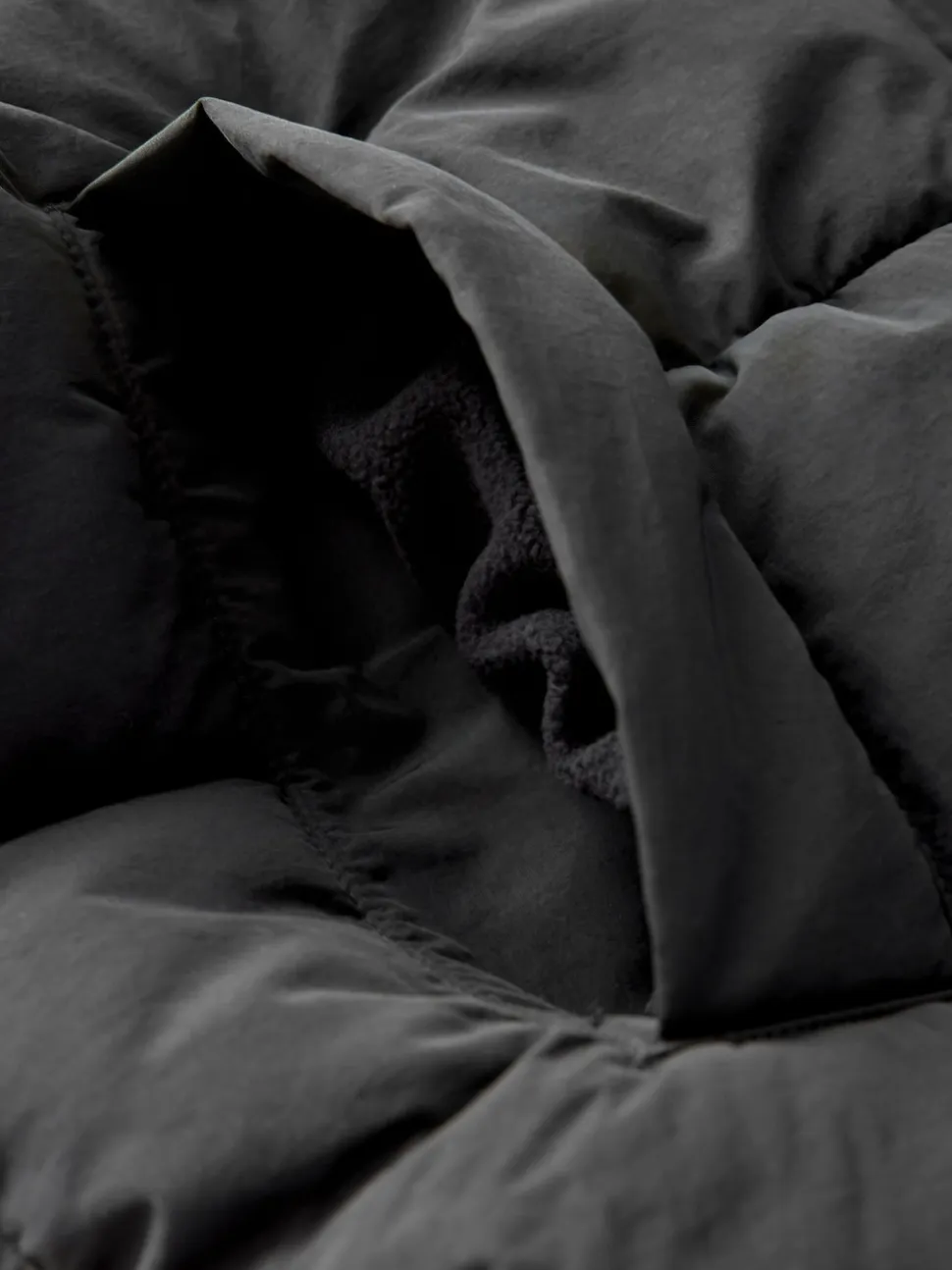 Black Shower Resistant Mid Length Padded Coat