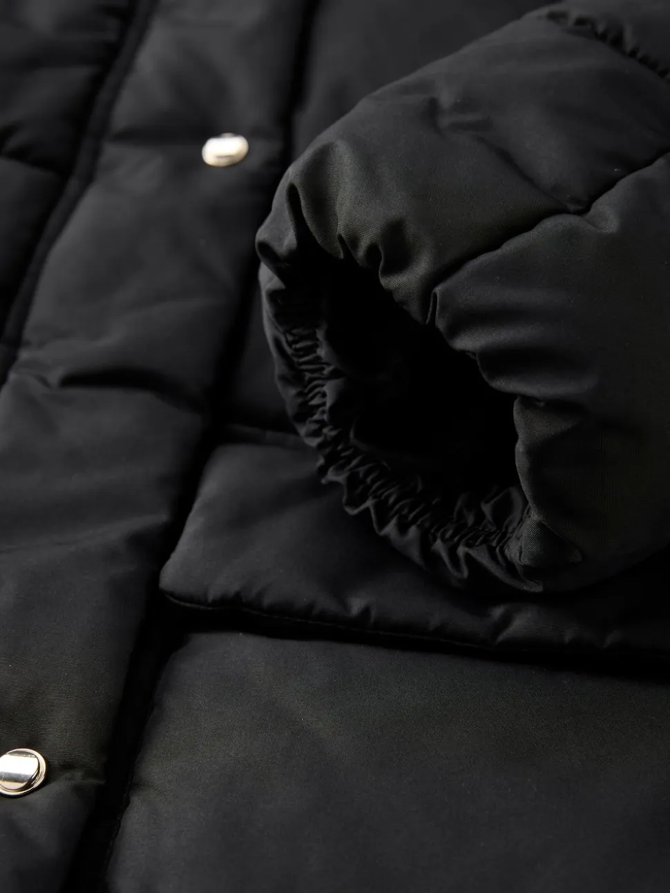 Black Shower Resistant Padded Hooded Longline Coat