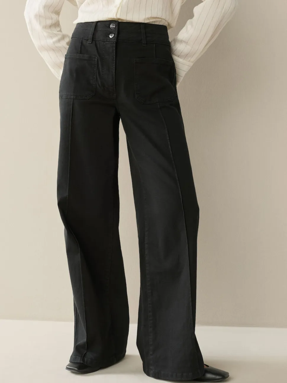 Black Slim Lift and Shape Wide Leg Jeans