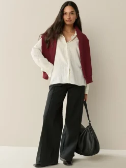 Black Slim Lift and Shape Wide Leg Jeans