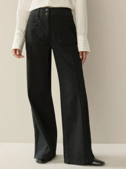 Black Slim Lift and Shape Wide Leg Jeans
