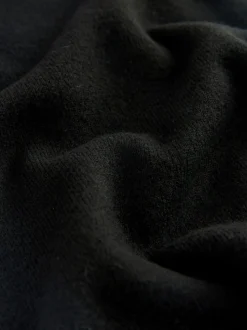 Black Slim Supersoft Crew Neck Cardigan with Wool