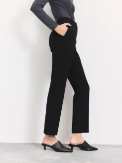 Black Slim Tailored Trousers With Wool